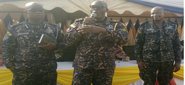 The Regional Commander (middle) addressing the gathering