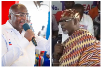 Dr. Mahamudu Bawumia [L] and Dufia of Kedzi, Joachim Acolatse