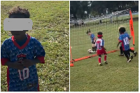 Three-year-old soccer player