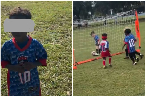 Three-year-old soccer player