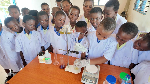Pupils from  Divine Mission Academy during the experiment