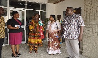 Hajia Alima Mahama with some officials of the Accra Metropolitan Assembly