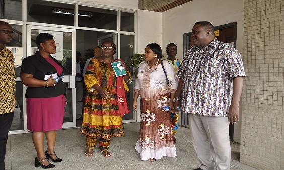 Hajia Alima Mahama with some officials of the Accra Metropolitan Assembly