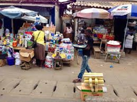Members of the task force stormed the market and randomly picked products from the traders shop