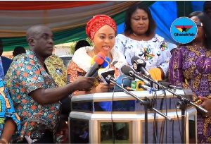 MP for Dome-Kwabenya Constituency, Adwoa Safo addressing the audience at the sod-cutting ceremony