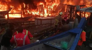 The fire destroyed several fishing gears at the fishing bay