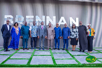 Director-General of NLA, Samuel Awuku and some board members at NLA in a group picture