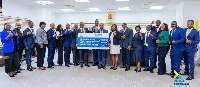 A photo of senior management of Ghana EXIM Bank during the donation exercise