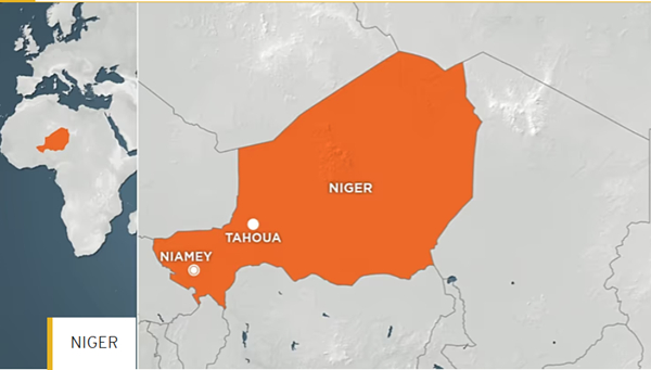 A military drone base at the airport in Niger’s Tahoua was targeted overnight Sunday