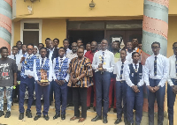 A file photo of Kwaku Yeboah Snr and participants from Bosomtwe Boys STEM SHS