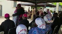 Some clergymen were present to support Amissah-Arthur's family at Cape Coast