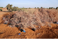 A burial site for the victims of a drone strike, in El Obeid, North Kordofan State, Sudan, Jan 14