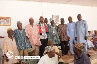 Mr. Sylvester Mensah with some delegates from the Suhum and Ayensuano Constituencies