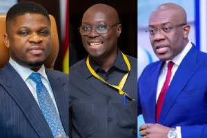 L-R: Sammy Gyamfi, Ato Forson and Oppong Nkrumah are political figures in Ghana