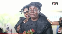 Wife of the late Nana Ampadu's wife crying unconsolably