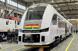 One of the trains at the Polish factory