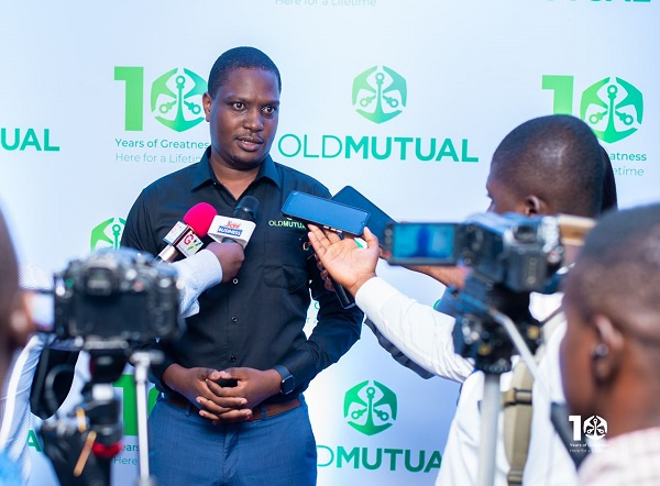 Group CEO, Old Mutual Ghana, Tavona Biza granting interview to the Ghanian press