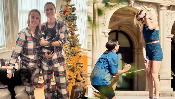 Mead, Miedema (L) and Sam Kerr, Mewis