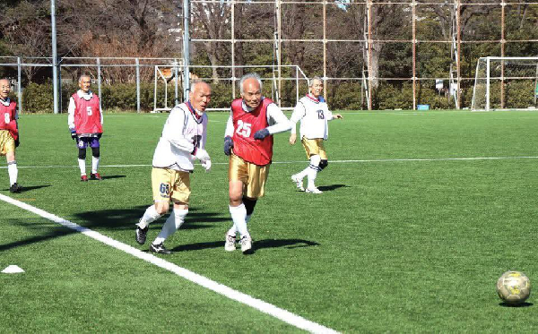 Some over aged players, playing in the Tokyo Senior Football League