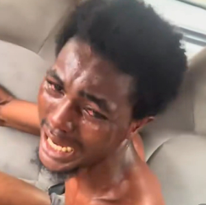 The suspect immediately broke into tears when he was apprehended