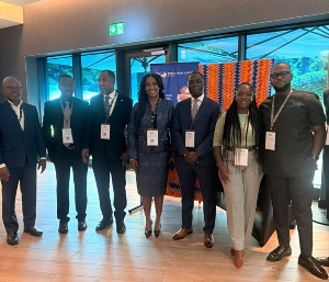 A picture of a Ghanaian delegation to the Africa Collective Geneva 2026