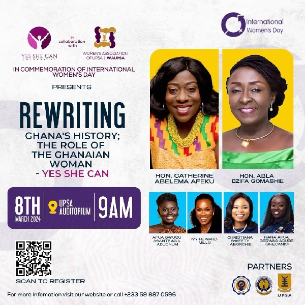 Speakers at the event include Catherine Afeku, Dzifa Gomashie and Afua Owusu Asantewaa Aduonum