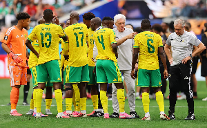 South Africa squad dejected after World Cup elimination
