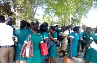 Some nurses who have not been posted picketed at the Ministry of Health on Monday