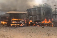 Screen shot from the fire outbreak at Taifa