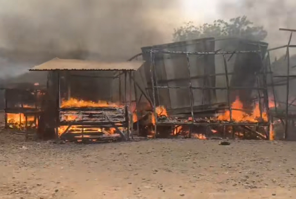 Screen shot from the fire outbreak at Taifa