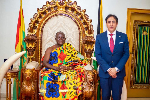 Otumfuo Osei Tutu II with Ambassador Maher Kheir