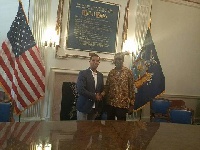 Mayor of Cape Coast Metropolitan Assembly, Mr. Ernest Arthur with an investor