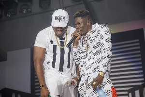 Shatta Wale with DKB on stage