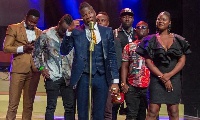 Stonebwoy and his friends on AFRIMA 2018 stage in Ghana