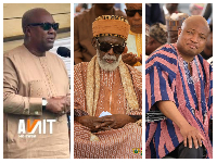 President John Dramani Mahama (L), Dr Osmanu Nuhu Sharubutu (M) and Samuel Okudzeto Ablakwa (R)
