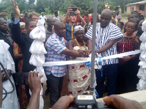 MP for Ofoase-Ayirebi, Kojo Oppong-Nkrumah cuts sod to officially open the facility