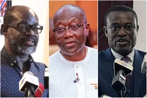 (L-R) A photo collage of Frank Davies, Ken Ofori-Atta and Kissi Agyebeng