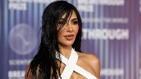 Kim Kardashian attends the Breakthrough Prize awards in Los Angeles