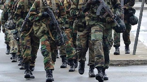 A file photo of soldiers marching