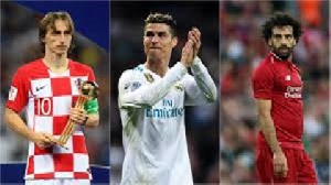 Luka Modric, Cristiano Ronaldo And Mohamed Salah