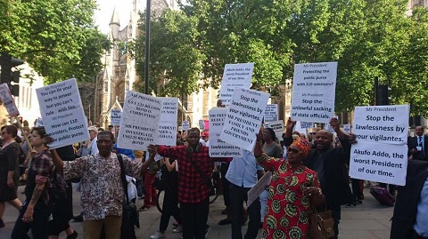 Some Ghanaians in the USA demonstrated against President Akufo-Addo at the UN General Assembly