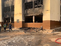 Remains of the Kwashieman School building destroyed by fire