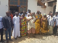Chief and traditional rulers in Cape Coast pour libation to thank the gods for Teephlow's win