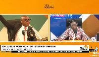 Stephen Amoah on Onua FM with show host Nana Yaa Brefo