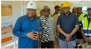 President John Dramani Mahama is seen speaking during the inspection