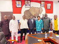 Dr. Bawumia in a pose with National Officers of NPP