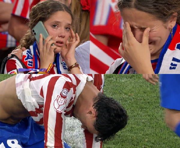 Atletico Madrid players and fans shed tears after losing Copa del Rey final