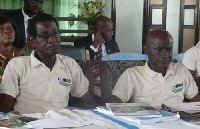 Stephen Asante (left), Board Chairman of Bomosadu Rural Bank, and his vice, Ernest Apraku (right)