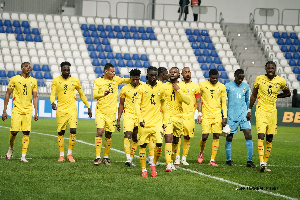 Black Stars players walking off the pitch after the game against Madagascar