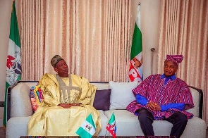 Stephen Ntim, NPP chairman with Abdullahi Ganduje